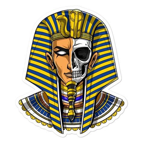 Egyptian Pharaoh Tutankhamun Skull Vinyl Sticker Fantasy King Tut Sticker Ancient Egyptian