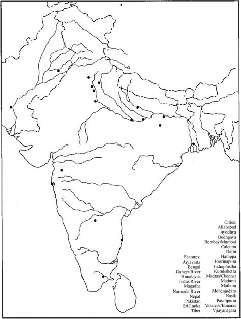 Printable Blank Map Of India