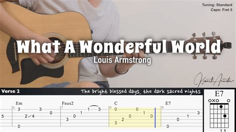 What A Wonderful World Louis Armstrong Fingerstyle Guitar Tab