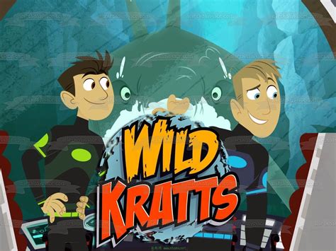 Wild Kratts Logo Chris Kratt Martin Kratt And A Shark Edible Cake Topper Image Abpid03804 Wild