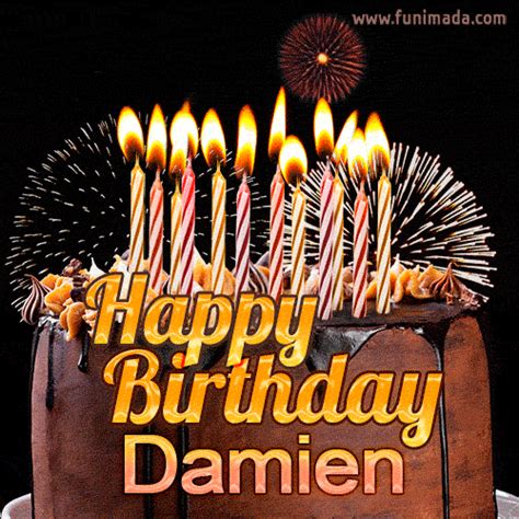 Chocolate Happy Birthday Cake For Damien  — Download On