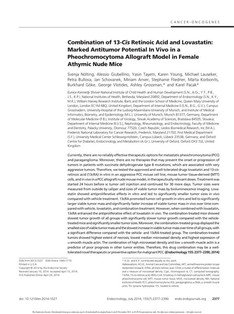 PDF Combination Of 13 Cis Retinoic Acid And Lovastatin Marked