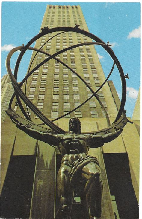 Statue Of Atlas Holding World Rockefeller Center New York City New York