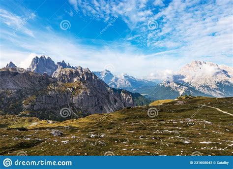 Mountain Range Of Cadini Di Misurina Sorapiss And Monte Cristallo