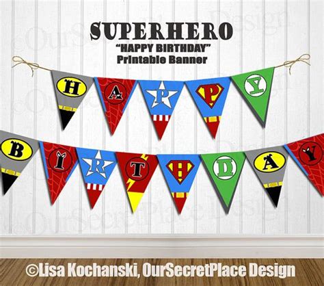 Instant Download Editable Superhero Banner Super Hero Banner Super Hero