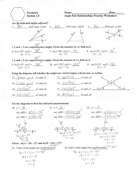 A huge collection of angle worksheets divided into 17 major sections each containing a lot of practice skills in angle worksheets: 25 Angle Pair Relationships Worksheet - Worksheet Database ...