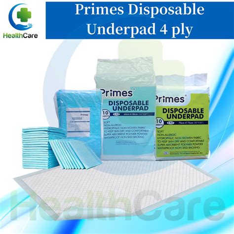 Primes Disposable Underpad 4 Ply 50gsm 17“x24 ”43cm X 61cm 30x30