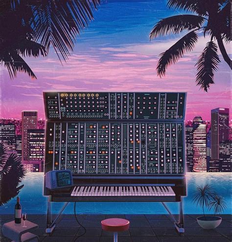 Synthesizer Synthwave Retrowave Look Artwork Futuristic Design Art