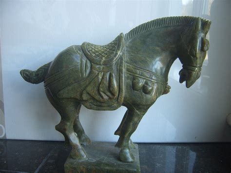 Antique Vintage Asian Tang Jade Horse Statue
