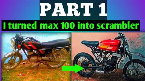 Tvs suzuki samurai complete restoration. Modified suzuki max 100 bike - YouTube