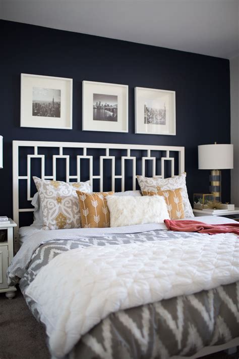 A Look Inside A Blogger's Navy and Mustard Bedroom | decora