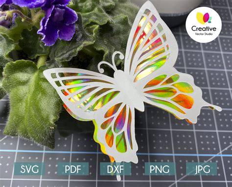 3D Butterfly cutting template 3, Butterfly SVG, 3D Butterfly svg