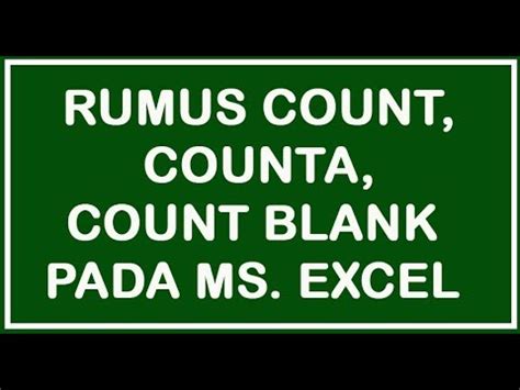 Tutorial Penggunaan Rumus Count Counta Dan Countblank Vrogue Co