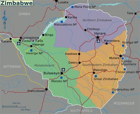 Search and share any place. Zimbabwe Regions Map