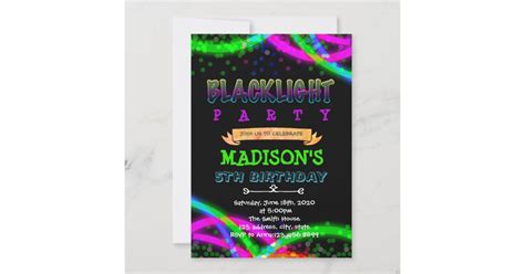 Black Light Party Invitation Zazzle