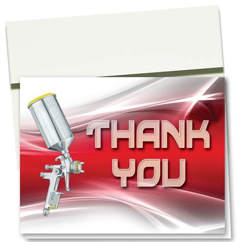 Auto Repair Thank You Cards Paint Swoosh Red