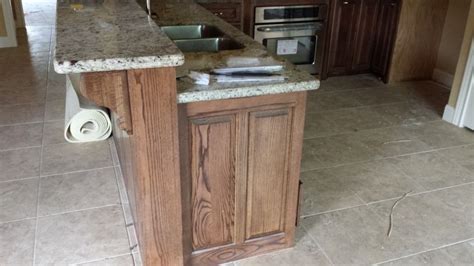 Choosing the right dark gel stain. BURNISHED WALNUT STAIN ON RED OAK | Oak cabinets, Staining ...