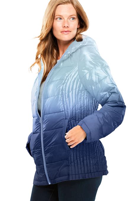 Woman Within Womens Plus Size Packable Puffer Jacket Jacket