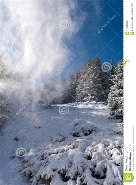 Snow Covered Winter Wonderland Landscape In The Mountain