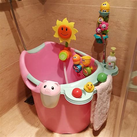 Perfect for bathing baby in the kitchen sink or bathtub! Big Size Children Bath Tub Heat Preservation Baby Bathtub ...