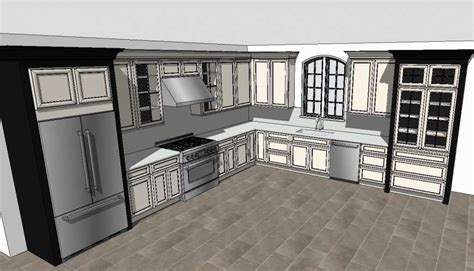 3 D Cad Drawing Of Huge Spacious Kitchen Auto Cad Software Cadbull