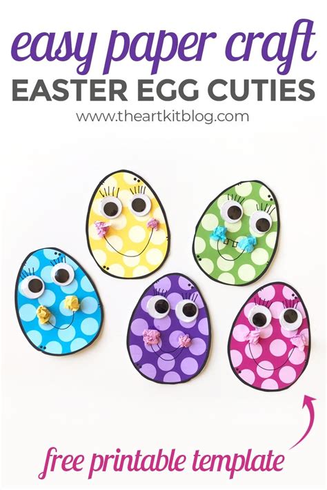 Easter Egg Cuties Egg Paper Craft With Free Printable Templates