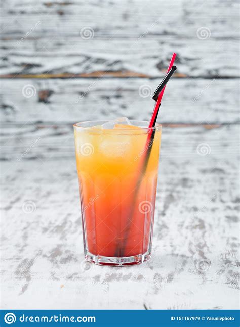 Cocktail Sex On The Beach Orange Juice Vodka Grenadine Stock Image