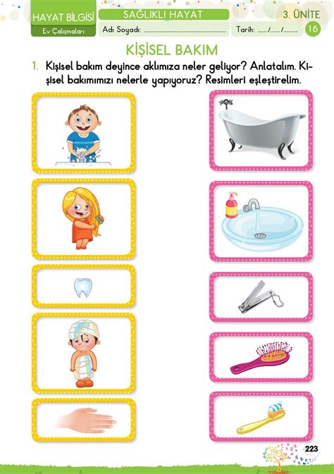 1 Sınıf Kişisel Bakım Boyama - Ilosofia
