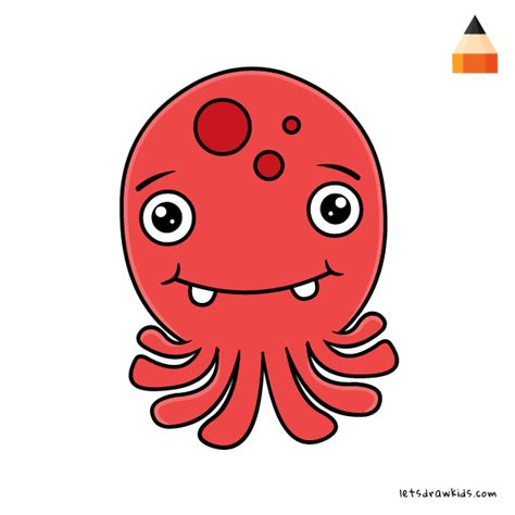 When you're finished drawing your fish i hope you're going to color it too. Drawing Easy Sea Animals Octopus
