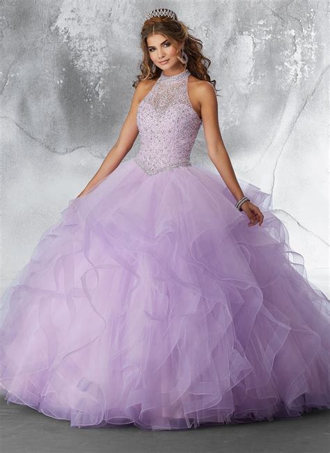 Ruffled Halter Quinceanera Dress By Mori Lee Vizcaya 89189 In 2021