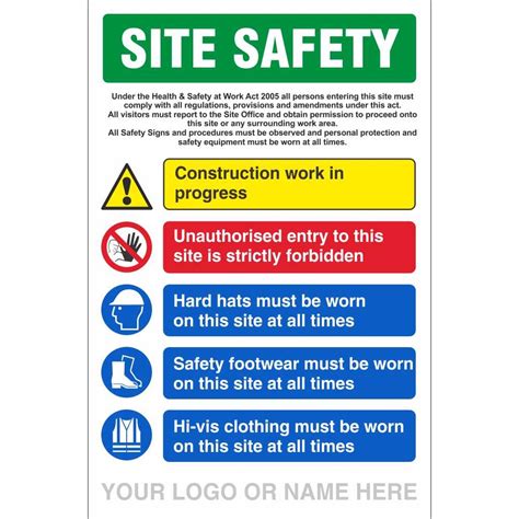 Site Safety Construction Work In Progress Signs Site Safety Signs