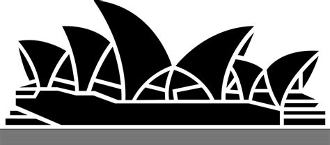 Black And White Sydney Opera House Icon In Flat Style 24471294 Vector