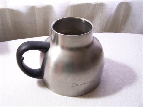 Comes with a pad printed drink size and a generous handle to fit anybody's hand. Starbucks Chubby Mug Stainless Steel Coffee Mug no lid