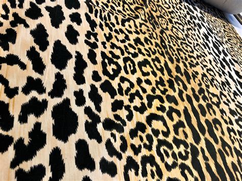 Leopard Print Cotton Velvet Fabric Braemore Jamil Natural Etsy Uk