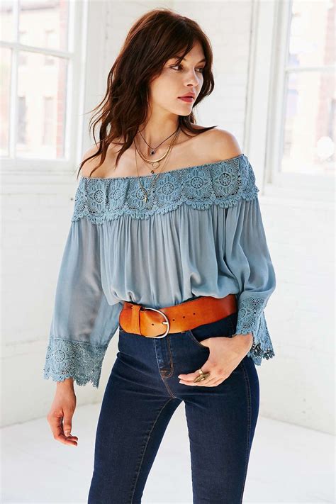 Kimchi Blue Crochet Wide Sleeve Blouse Urban Outfitters Boho Chic