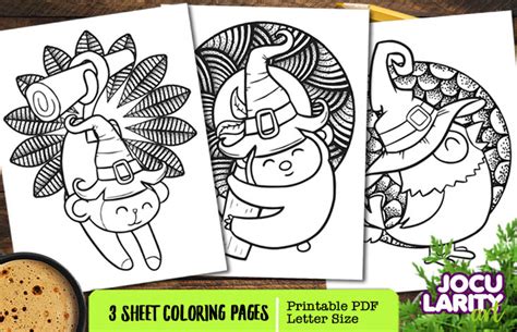 3 Animals Halloween Coloring Pages (Graphic) by JocularityArt
