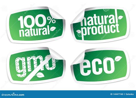 Ecology Product Stickers Stock Vector Illustration Of Leaf 14447748