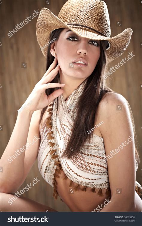 Sexy Woman Cowboy Hat Stock Photo 55393258 Shutterstock