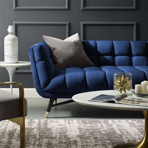 Adept Midnight Blue Sofa Eei 3059 Mid Modway Furniture Fabric Sofas