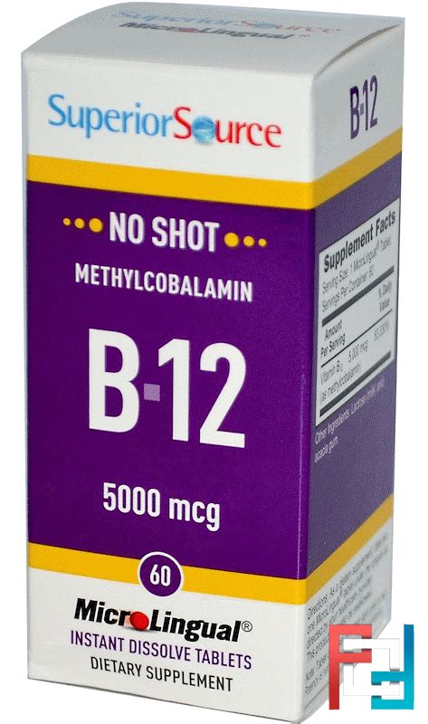 Methylcobalamin B12 5000 Mcg Superior Source 60 Microlingual Instant