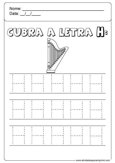 Cubra A Letra H Atividade Alfabeto Educação Infantil Atividades
