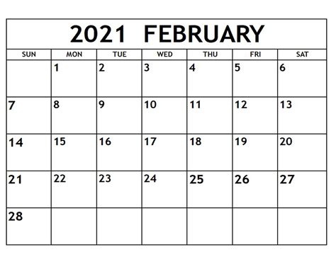 Free 2021 excel calendars templates. February 2021 Calendar With Holidays - Printable Calendar