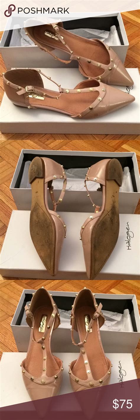 Guc Halogen Olson T Strap Flats Pale Pink Leather T Strap Flats Pink
