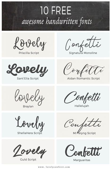 10 Free Awesome Handwritten Fonts Lovelyconfetti