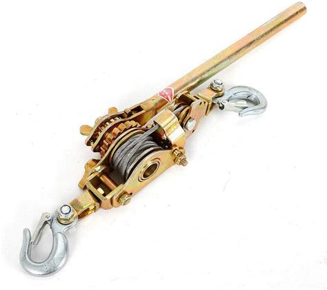 miumaeov 2t hoist ratchet heavy duty hand lever puller come along double hooks cable rope