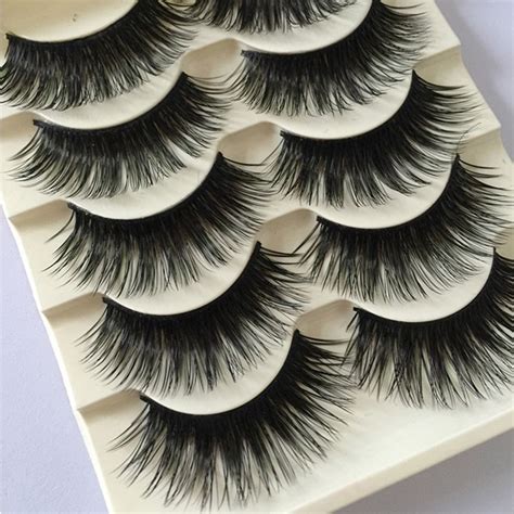 buy 5pairs set natural long fake eye lashes handmade thick false eyelashes