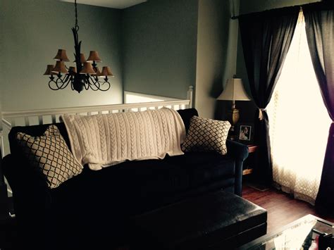Hallway interior in beige walls living room with modern blue. My (almost) finished living room! Navy blue sofas and ...