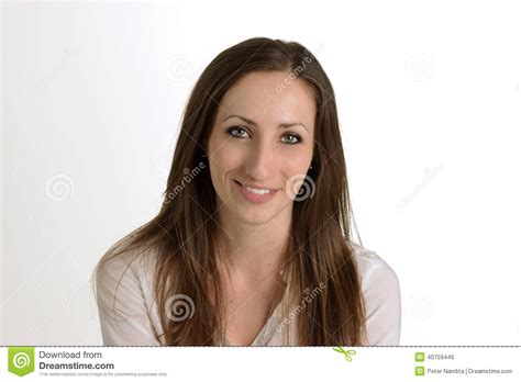 mulher de sorriso isolada no fundo branco foto de stock imagem de fundo retrato 40759446