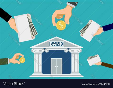 People Invest Or Deposit Money In A Bank Vector Image
