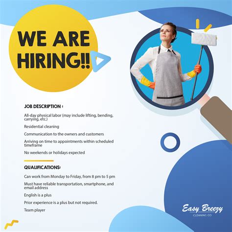 Hiring Cleaning Technician | House cleaning services, Career, Cleaning